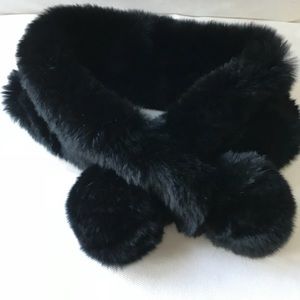 Adjustable black bunny scarf or headband